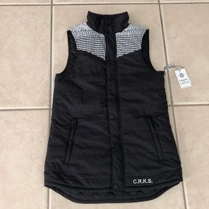 Black and White Quilted Vest